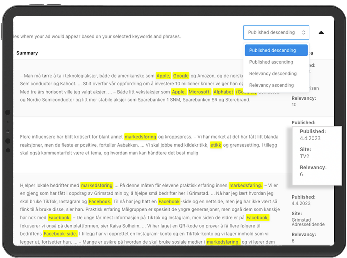 Blogg Planning Tool Sorting2